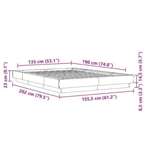 vidaXL Sängram svart 135x190 cm konstruerat trä - Bild 9