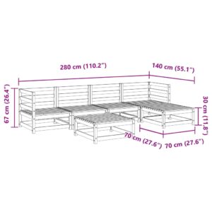 vidaXL Soffgrupp med dynor 6 delar impregnerad furu - Bild 10