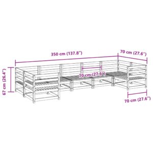 vidaXL Soffgrupp för trädgården 7 delar impregnerad furu - Bild 9