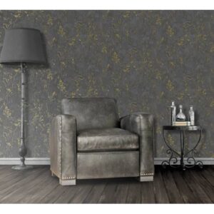 DUTCH WALLCOVERINGS Tapet marmor svart och guld - Bild 2