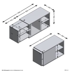 FMD Tv-möbel med 2 öppna fack 133,5x39,9x49,2 cm svart och ek - Bild 5