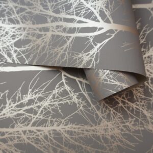 DUTCH WALLCOVERINGS Tapet Rhea Trees grå och roséguld - Bild 3