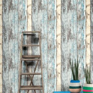 DUTCH WALLCOVERINGS Tapet scrapwood blå PE10012 - Bild 2