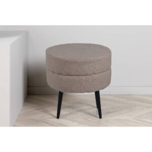 Venture Home Sittpuff Pot 40x40x40 cm teddytyg beige och svart - Bild 3