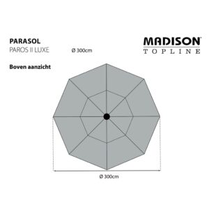 Madison Parasoll Paros II Luxe 300 cm safirblå - Bild 7