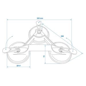 ProPlus Vakuumlyftare med 3 sugplattor aluminium - Bild 4