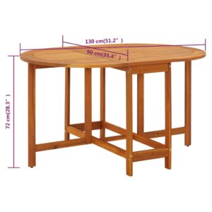 vidaXL Trädgårdsbord 130x90x72 cm massivt akaciaträ - Bild 7