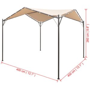 vidaXL Paviljong 4x4 m stål beige - Bild 8