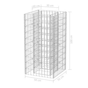 vidaXL Planteringsgabion upphöjd stål 50x50x100 cm - Bild 6