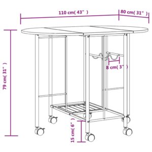 vidaXL Vikbar matgrupp 5 delar MDF - Bild 8