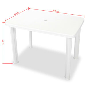 vidaXL Trädgårdsbord vit 101x68x72 cm plast - Bild 5