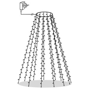 Ljusnät för julgran 180 LED 180 cm - Bild 5