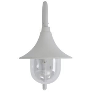 vidaXL Vägglampa för trädgård E27 42 cm aluminium vit - Bild 2