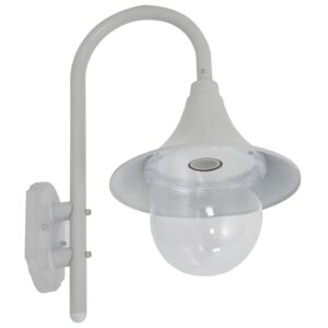 vidaXL Vägglampa för trädgård E27 42 cm aluminium vit - Bild 3