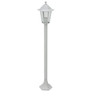 vidaXL Lyktstolpar för trädgård 6 st E27 110 cm aluminium vit - Bild 2