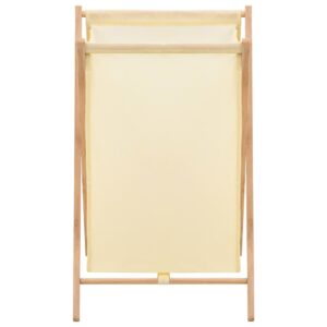 vidaXL Tvättkorg cedarträ och tyg 42x41x64 cm beige - Bild 3