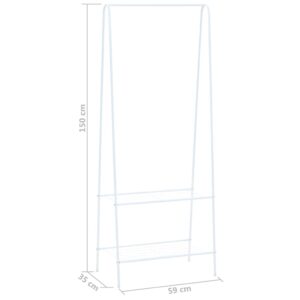 vidaXL Klädställning 59x35x150 cm vit - Bild 5