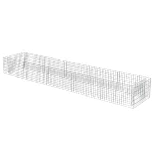 vidaXL Planteringsgabion upphöjd galvaniserat stål 450x90x50 cm - Bild 2