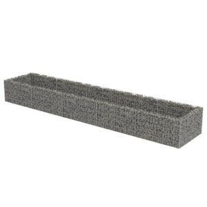 vidaXL Planteringsgabion upphöjd galvaniserat stål 450x90x50 cm - Bild 4