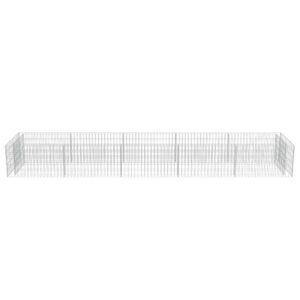 vidaXL Planteringsgabion upphöjd galvaniserat stål 450x90x50 cm - Bild 5