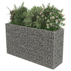 vidaXL Planteringsgabion upphöjd galvaniserat stål 180x50x100 cm - Bild 3