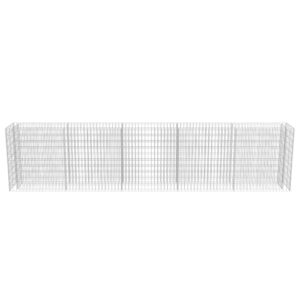 vidaXL Planteringsgabion upphöjd galvaniserat stål 450x50x100 cm - Bild 5