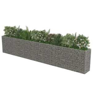 vidaXL Planteringsgabion upphöjd galvaniserat stål 540x50x100 cm - Bild 3