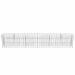 vidaXL Planteringsgabion upphöjd galvaniserat stål 540x50x100 cm - Bild 6