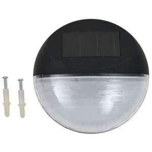 vidaXL Sollampa vägg LED set 12 st rund svart - Bild 2