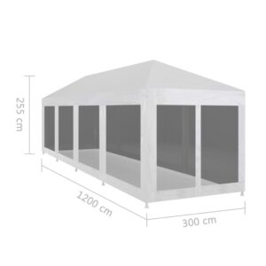 vidaXL Partytält med 10 sidoväggar i nät 12x3 m - Bild 6