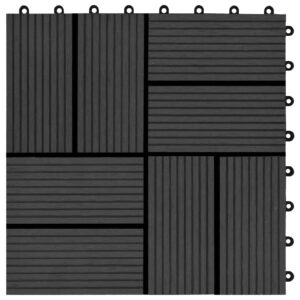 vidaXL Trall 11 st WPC 30x30 cm 1 kvm svart - Bild 5