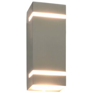 vidaXL Utomhusvägglampa 2 st 35 W silver rektangulär - Bild 2