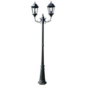 vidaXL Trädgårdslampa 2 armar 230 cm mörkgrön/svart aluminium - Bild 2