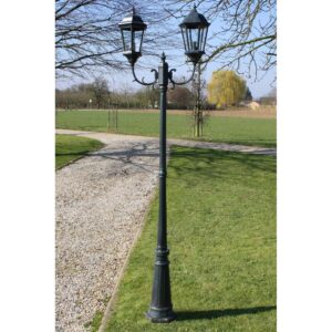 vidaXL Trädgårdslampa 2 armar 230 cm mörkgrön/svart aluminium - Bild 3