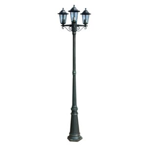 vidaXL Trädgårdslampa 3 armar 215 cm mörkgrön/svart aluminium - Bild 2