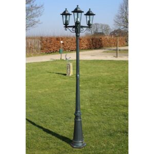 vidaXL Trädgårdslampa 3 armar 215 cm mörkgrön/svart aluminium - Bild 3