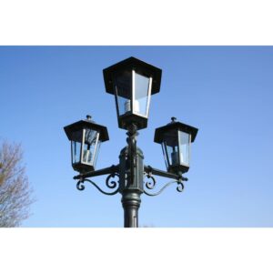 vidaXL Trädgårdslampa 3 armar 215 cm mörkgrön/svart aluminium - Bild 4