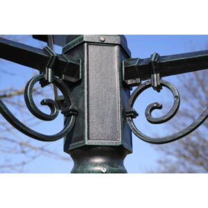 vidaXL Trädgårdslampa 3 armar 215 cm mörkgrön/svart aluminium - Bild 6