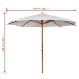 vidaXL Parasoll 300x258 cm Sandvit - Bild 7