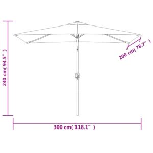 vidaXL Parasoll 200 x 300 cm grön rektangulär - Bild 8