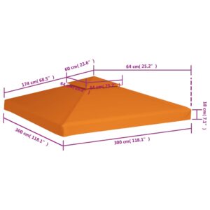 vidaXL Paviljongtak 310 g/m² 3 x 3 m orange - Bild 6