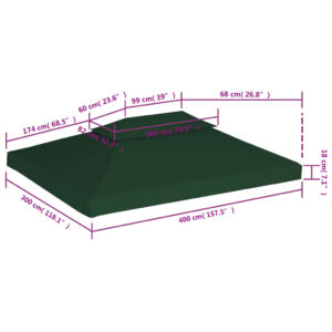 vidaXL Paviljongtak 310 g/m² 3 x 4 m grön - Bild 6