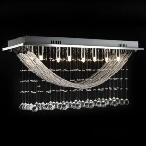 vidaXL Taklampa med glittrande glaskristaller vit 8 x G9 29 cm - Bild 8