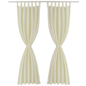 2-pack gardiner med öglor i gräddvit microsatin 140 x 245 cm - Bild 2