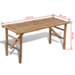 vidaXL Hopfällbar trädgårdsbänk 118 cm bambu - Bild 4