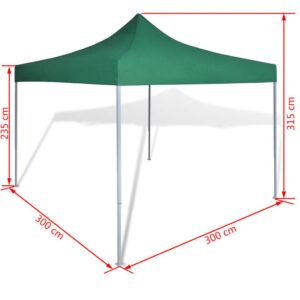 vidaXL Grönt hopfällbart tält 3 x 3 m - Bild 9