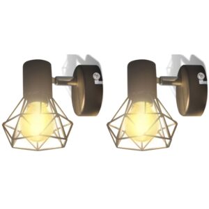 Taklampa industri-design spotlights 2 st LED-glödlampor svart - Bild 2