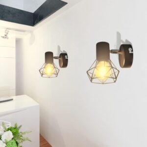 Taklampa industri-design spotlights 2 st LED-glödlampor svart - Bild 3