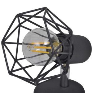 Taklampa industri-design spotlights 2 st LED-glödlampor svart - Bild 12