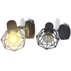 Taklampa industri-design spotlights 2 st LED-glödlampor svart - Bild 5